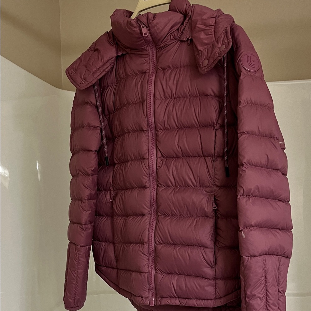 Lole Le Emmeline Raspberry Light Down Puffer Jacket Size S